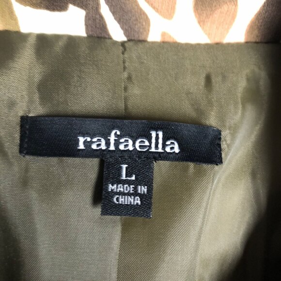 Rafaella Blazer Womens Size Large Brown Animal Print Lined Pockets Jacket - Picture 5 of 6